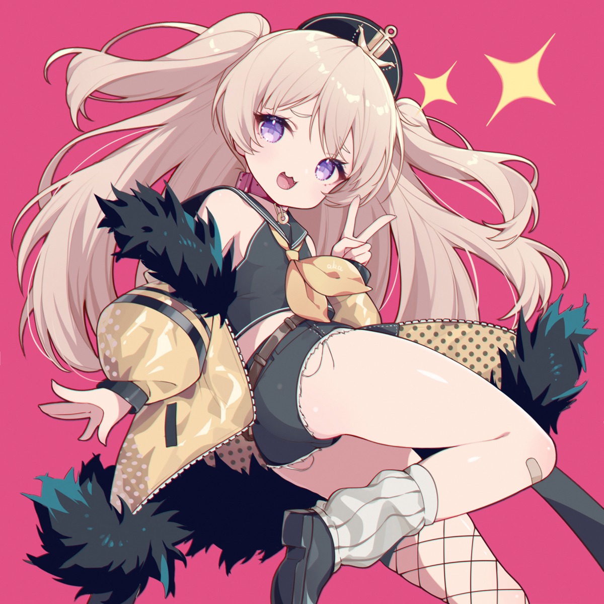 ass, azur_lane, bache_(azur_lane), bandaid, fishnets, fukurou_(hvgd5584), seifuku, thighhighs