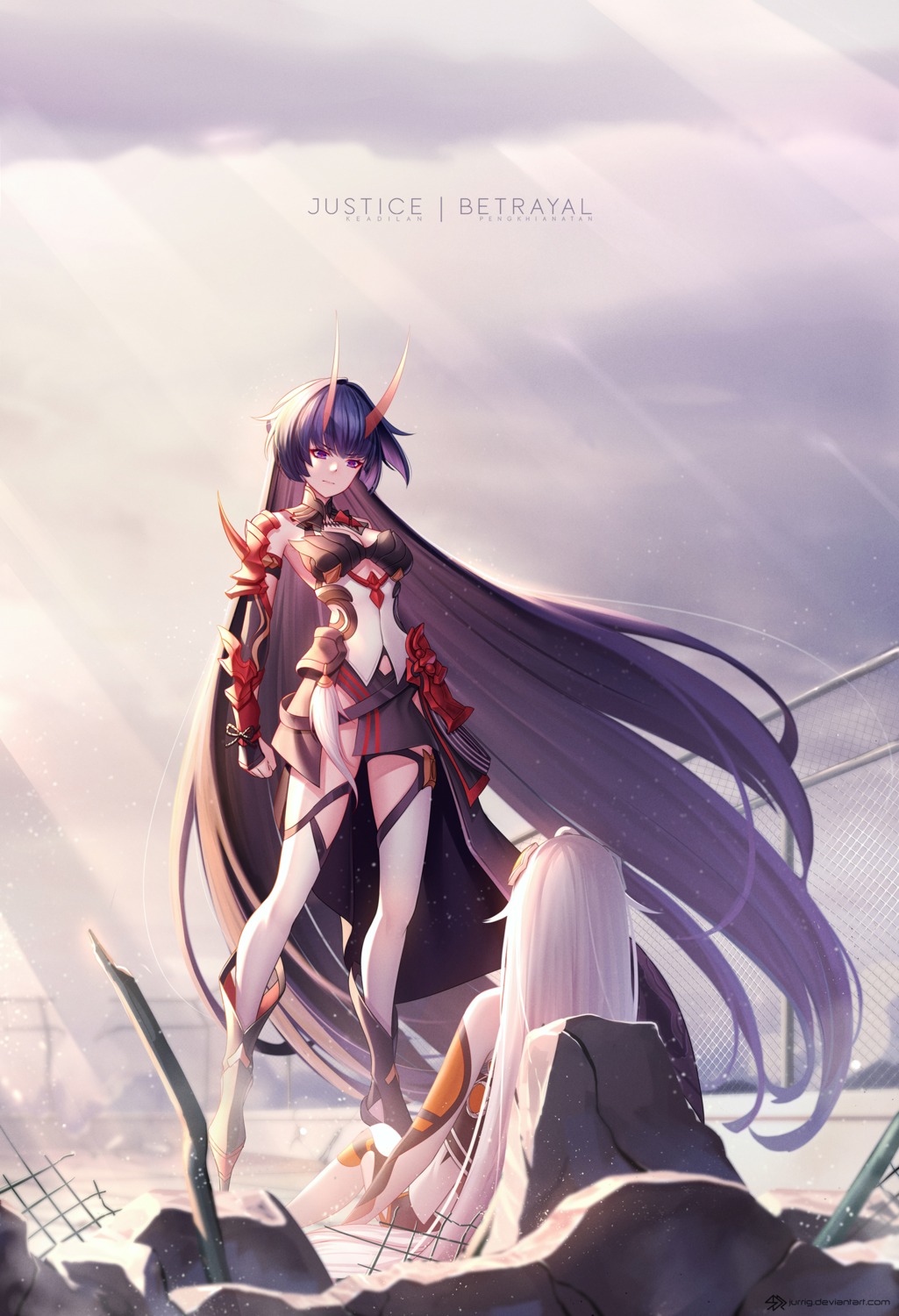 armor, benghuai_xueyuan, honkai_impact, horns, jurrig, raiden_mei, theresa_apocalypse, thighhighs