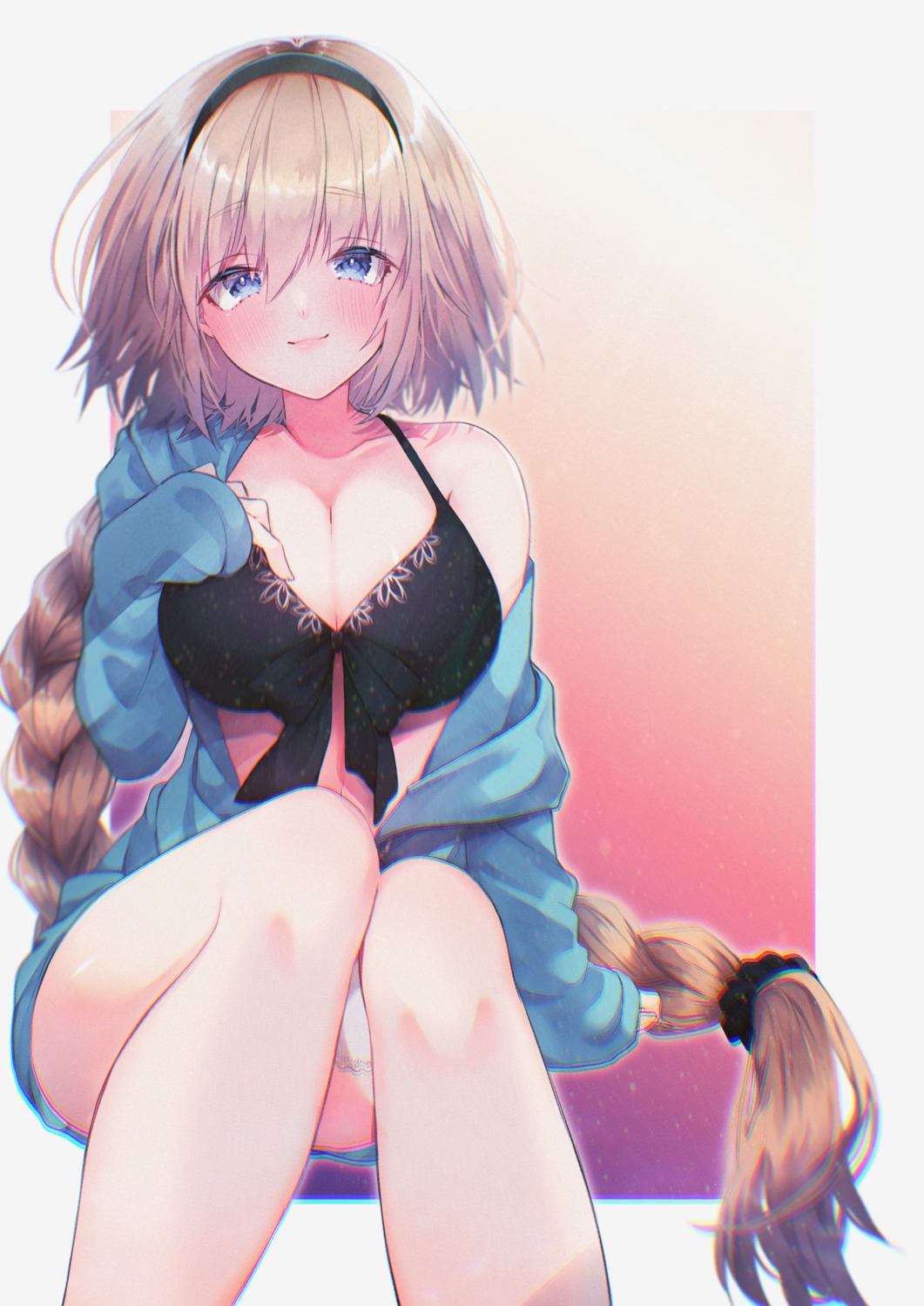 bikini_top, cleavage, fate/grand_order, jeanne_d'arc, jeanne_d'arc_(fate), marei_(mercy), open_shirt, swimsuits