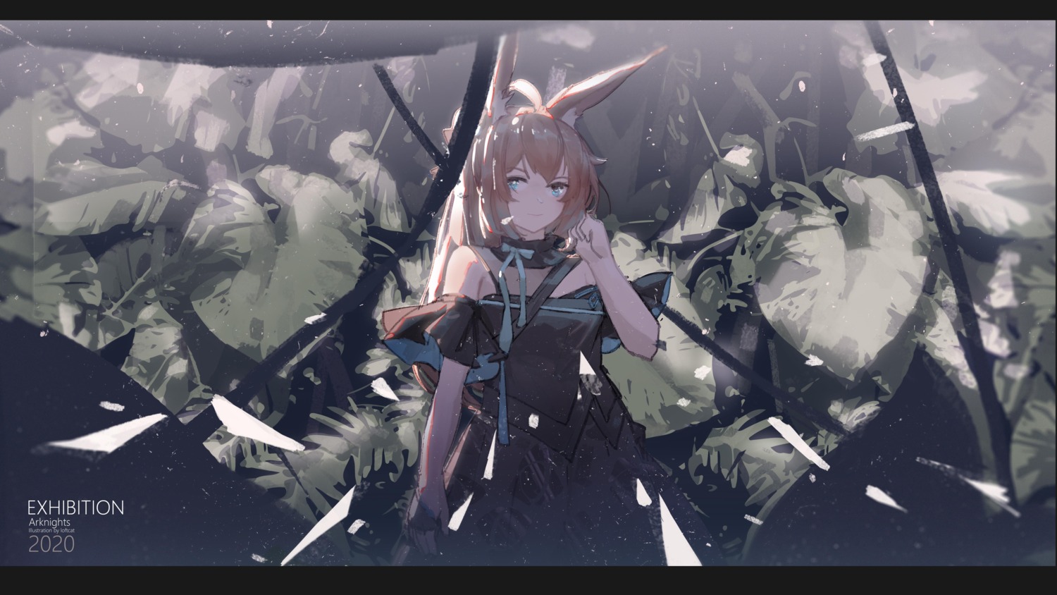 amiya_(arknights), animal_ears, arknights, bunny_ears, dress, loftcat