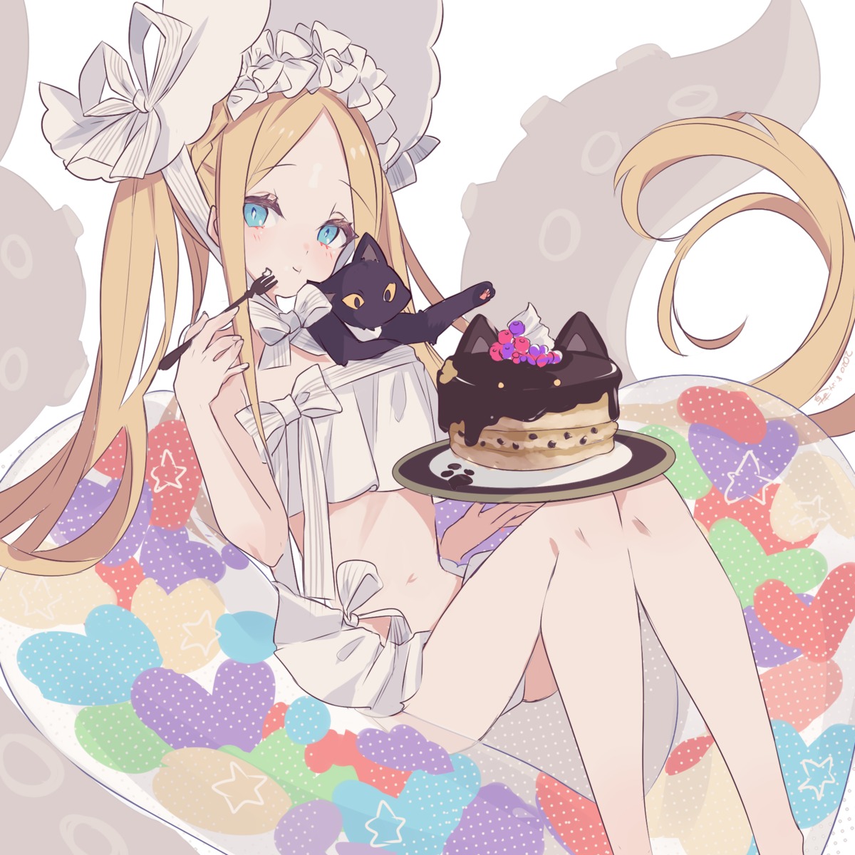 abigail_williams_(fate), bikini, fate/grand_order, macchoko, neko, swimsuits, tentacles