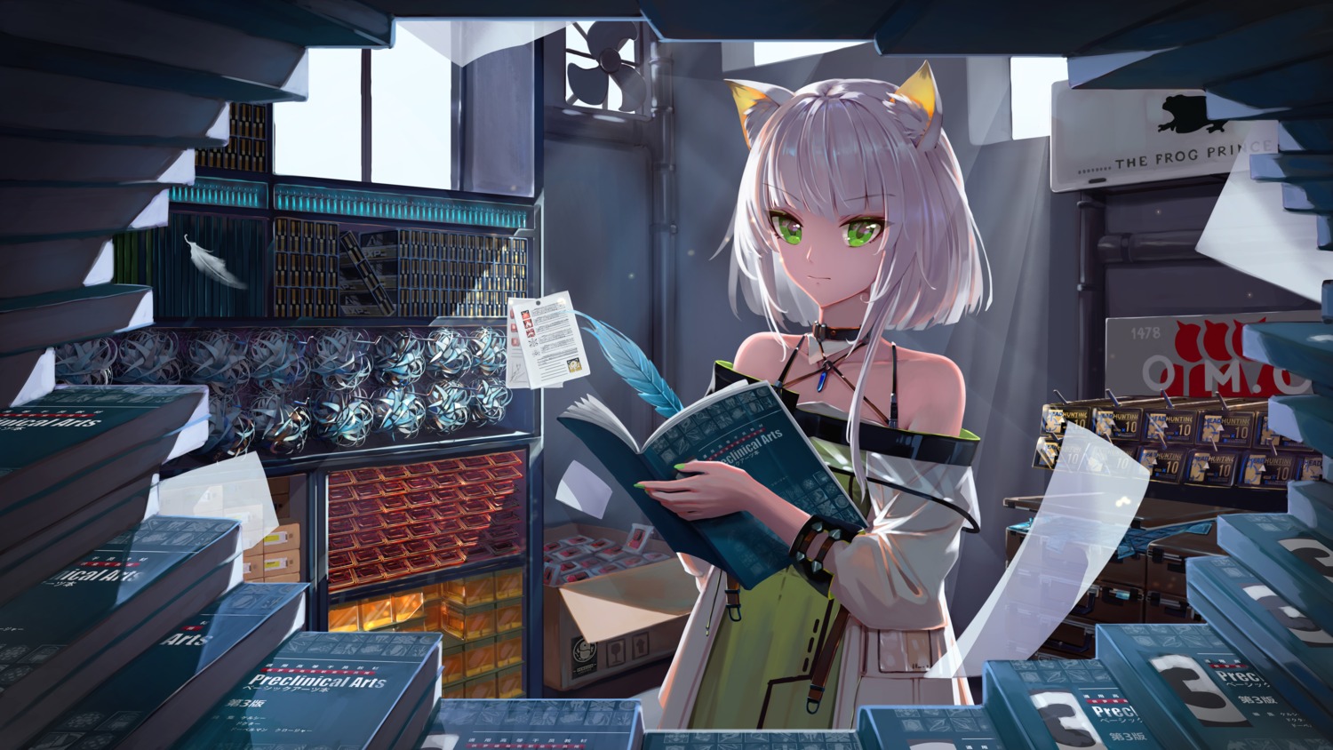 animal_ears, arknights, dress, kal'tsit_(arknights), nekomimi, nosttat