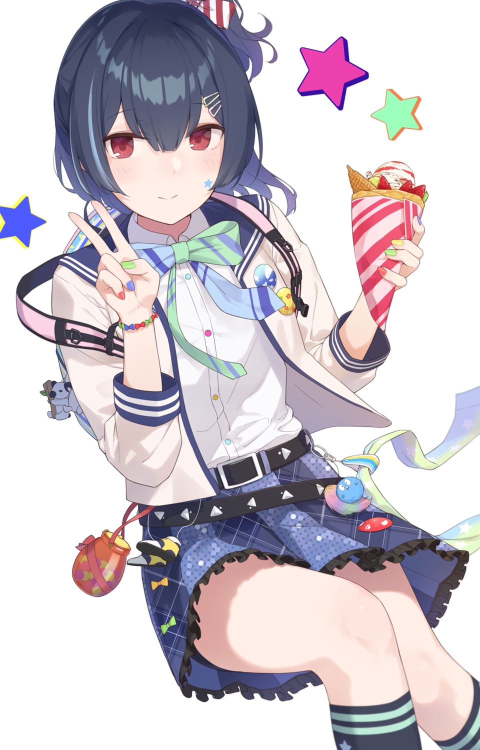 enosan, seifuku, skirt_lift, tattoo