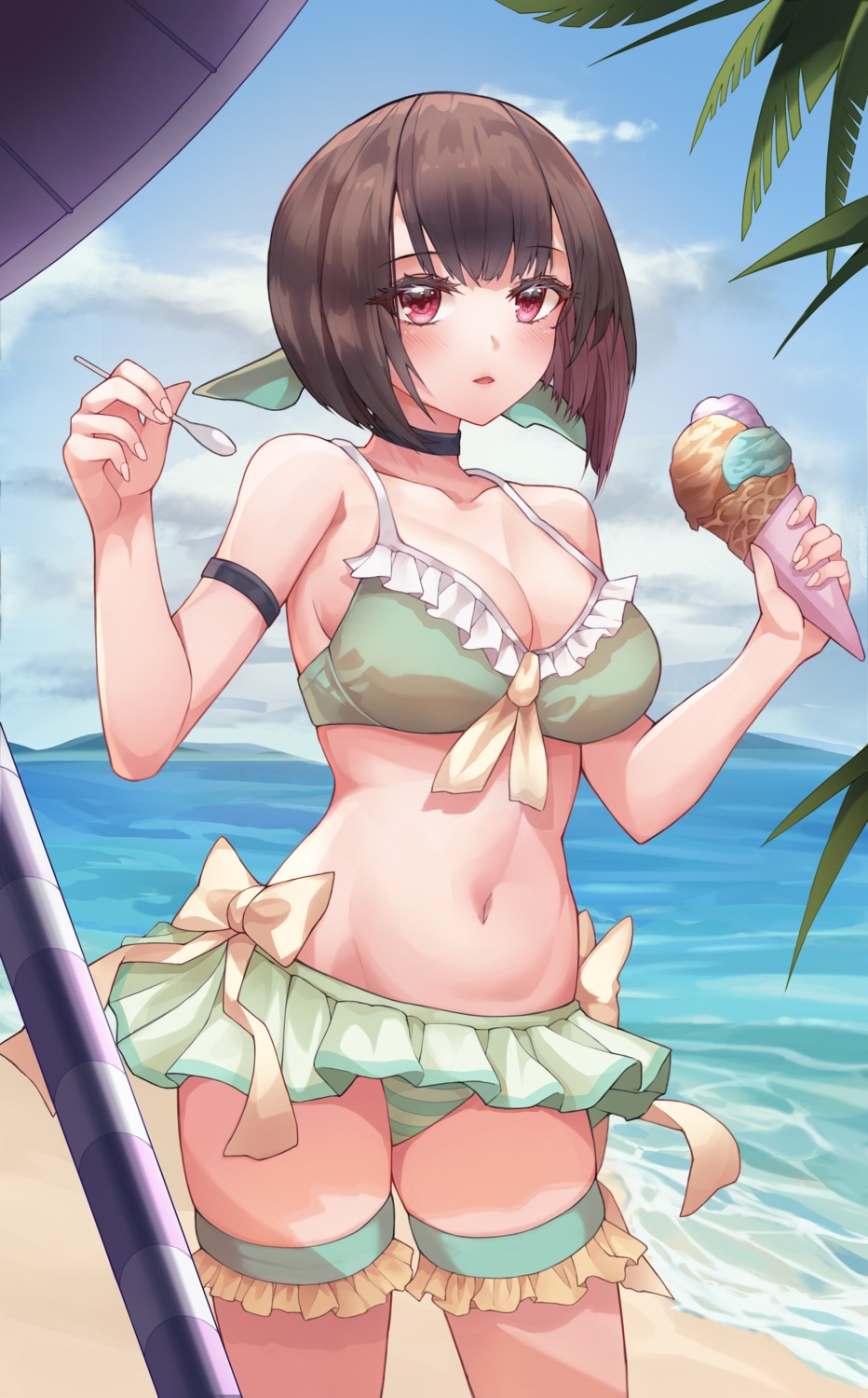 bikini, blue_oath, cleavage, garter, seemu_(wnslqjdignv_), swimsuits