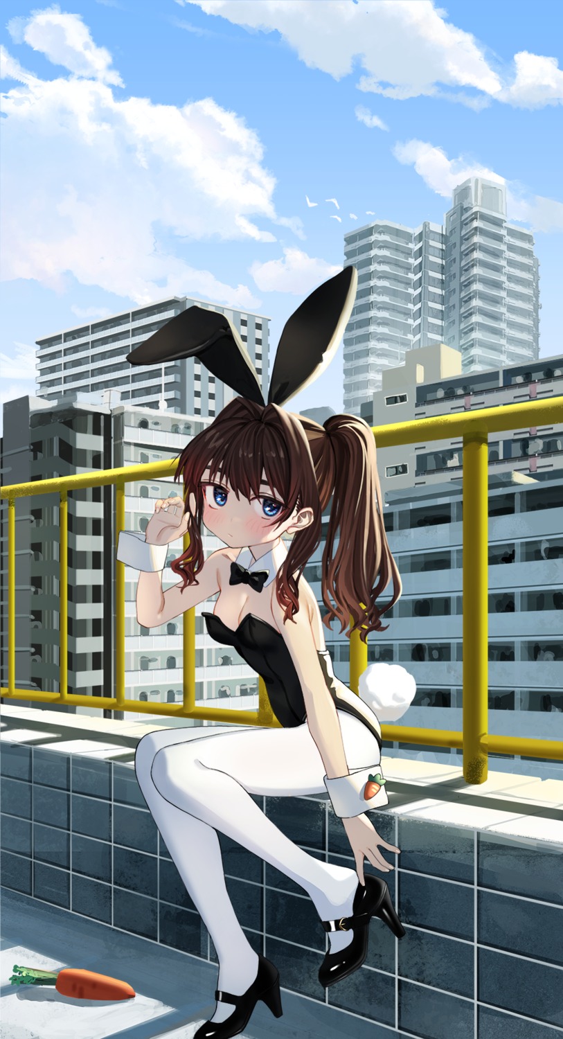 animal_ears, bunny_ears, bunny_girl, heels, luicent, no_bra, pantyhose, tail