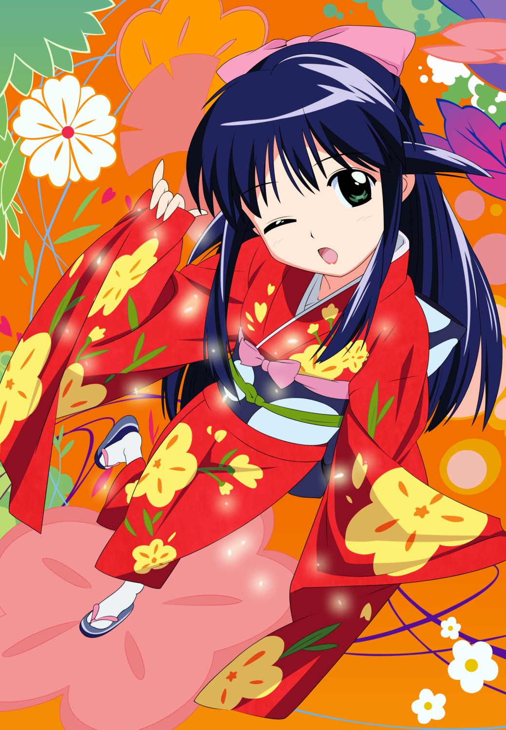 andou_mahoro, kimono, kubota_chikashi, mahoromatic, vector_trace