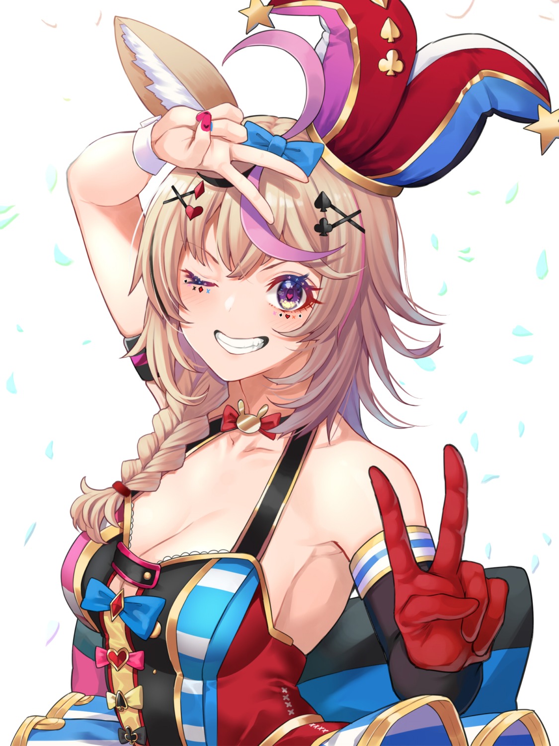 animal_ears, cleavage, hololive, nekomanma_(chipstar182), omaru_polka
