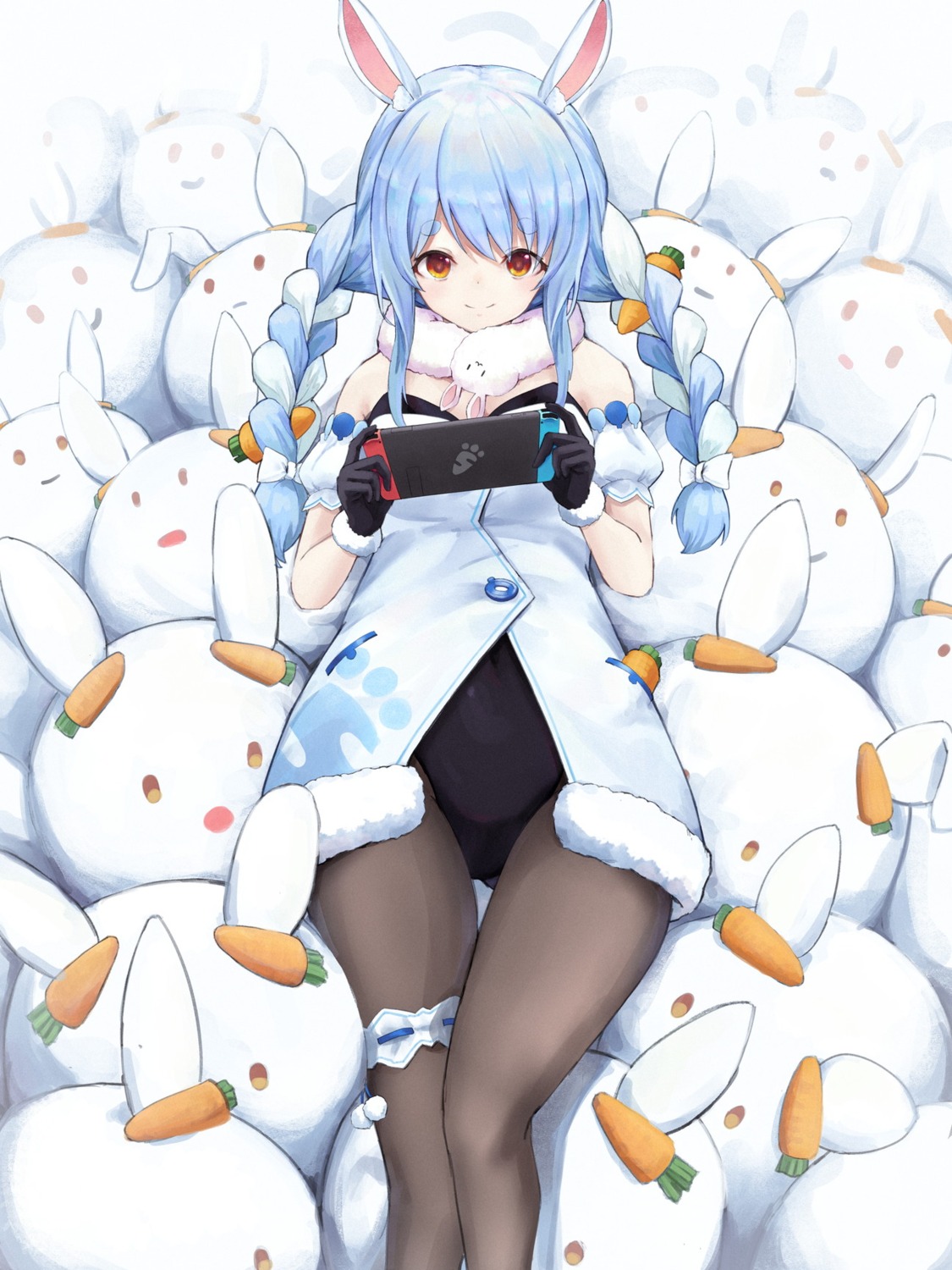animal_ears, bunny_ears, bunny_girl, ebiri_fy, garter, hololive, pantyhose, usada_pekora