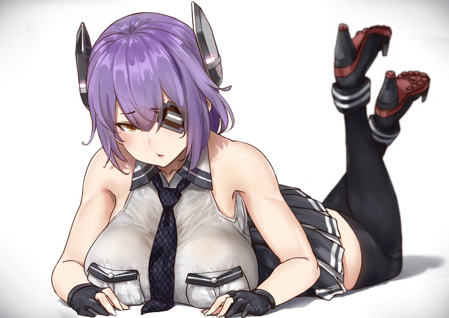 artist_revision, eyepatch, heels, kantai_collection, seifuku, tenryuu_(kancolle), thighhighs, uru_(uru0000)