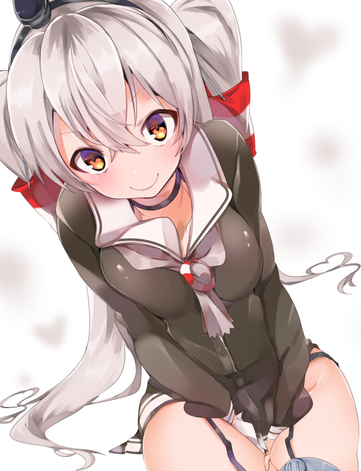 amatsukaze_(kancolle), hiiragi_ken, kantai_collection, seifuku, stockings, thighhighs