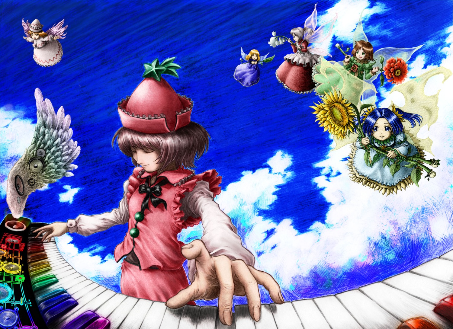 fairy, lily_white, lyrica_prismriver, tanaka_kusao, touhou