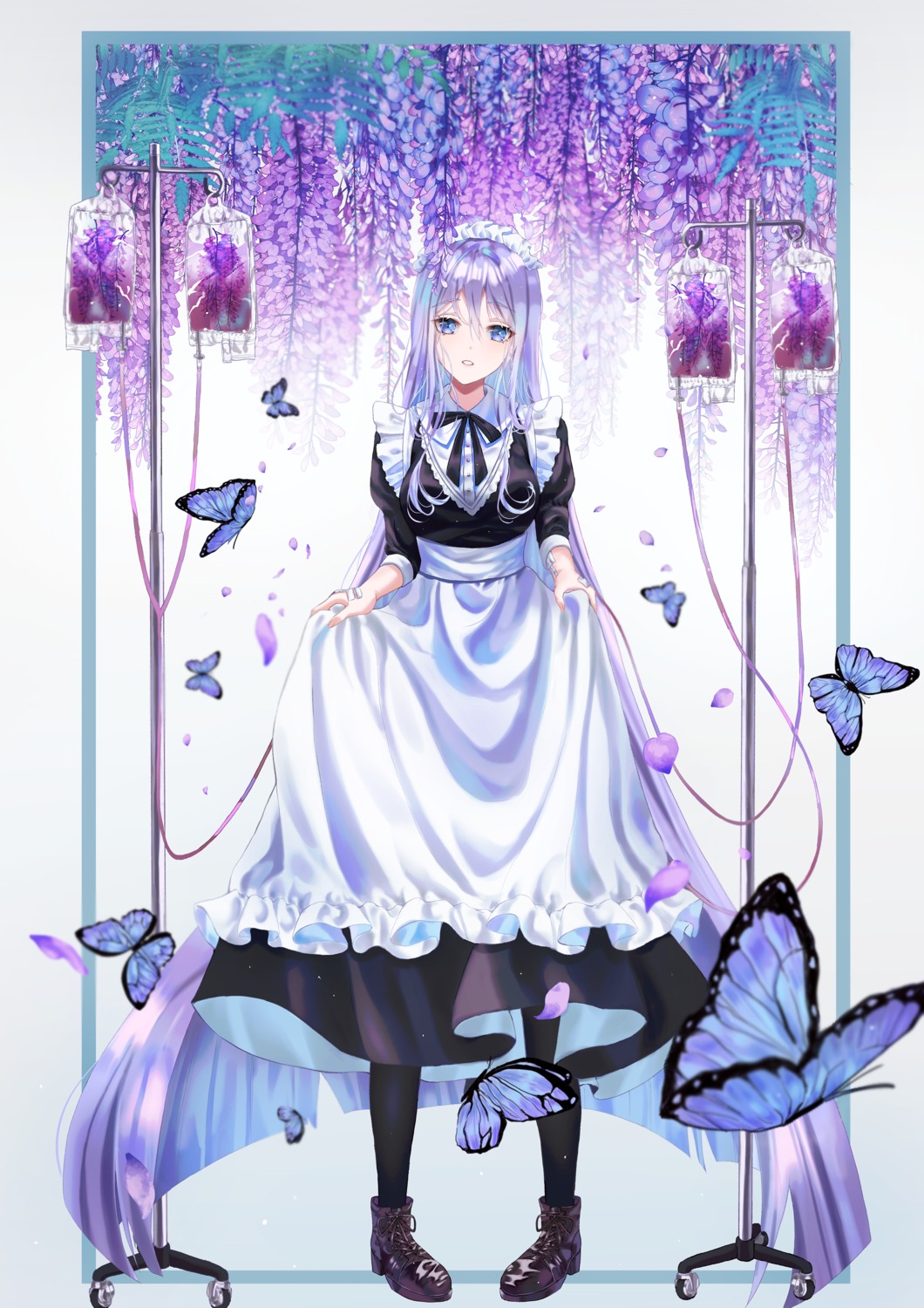 blood, boori988, maid, skirt_lift