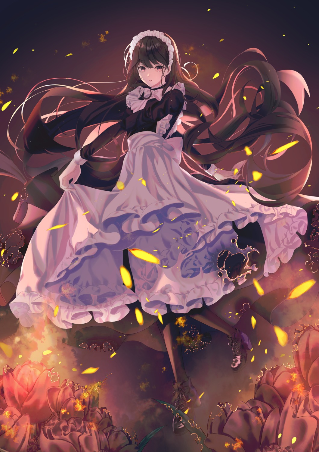 boori988, heels, maid, skirt_lift