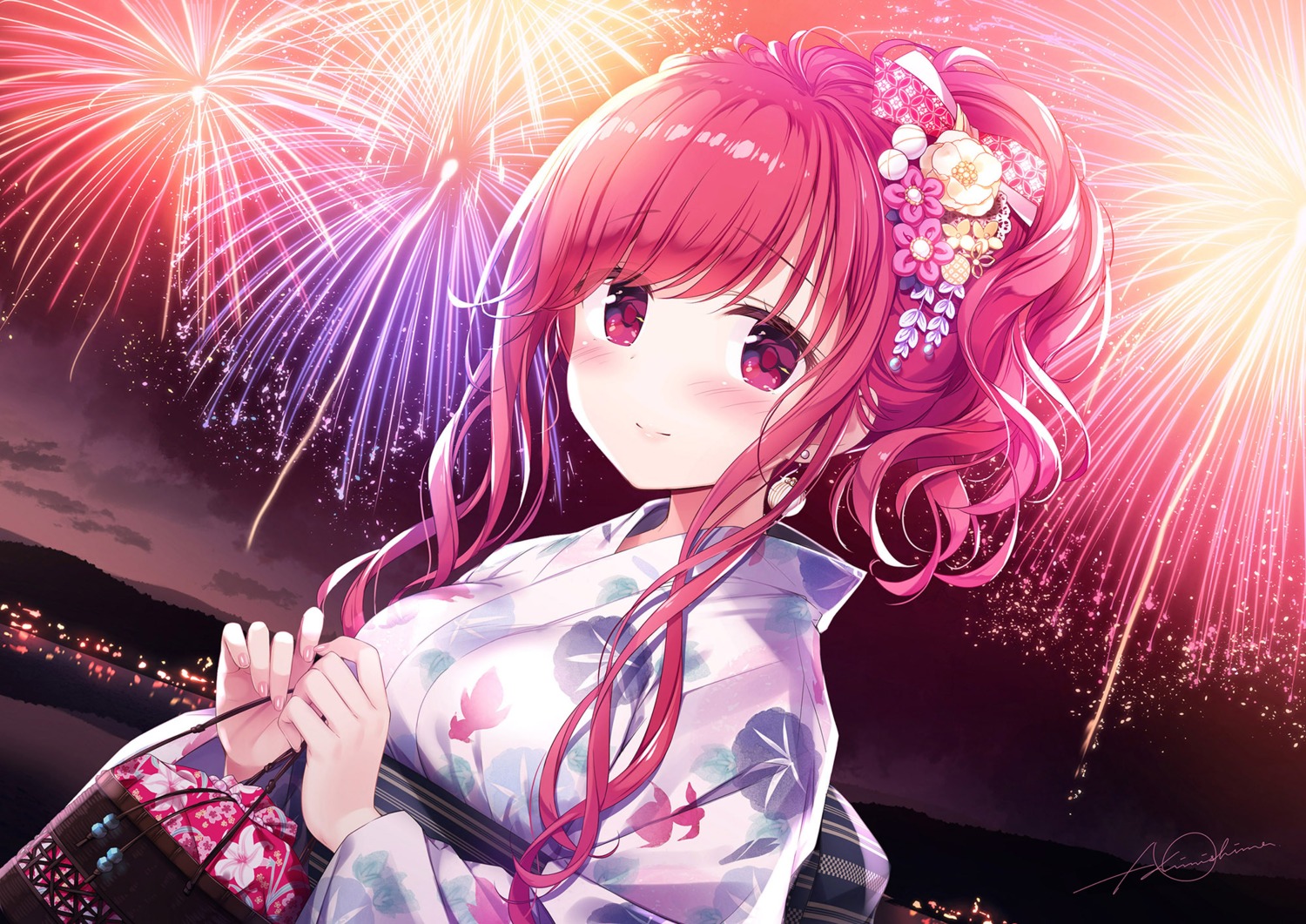 kimishima_ao, shirayuri_riko, yukata