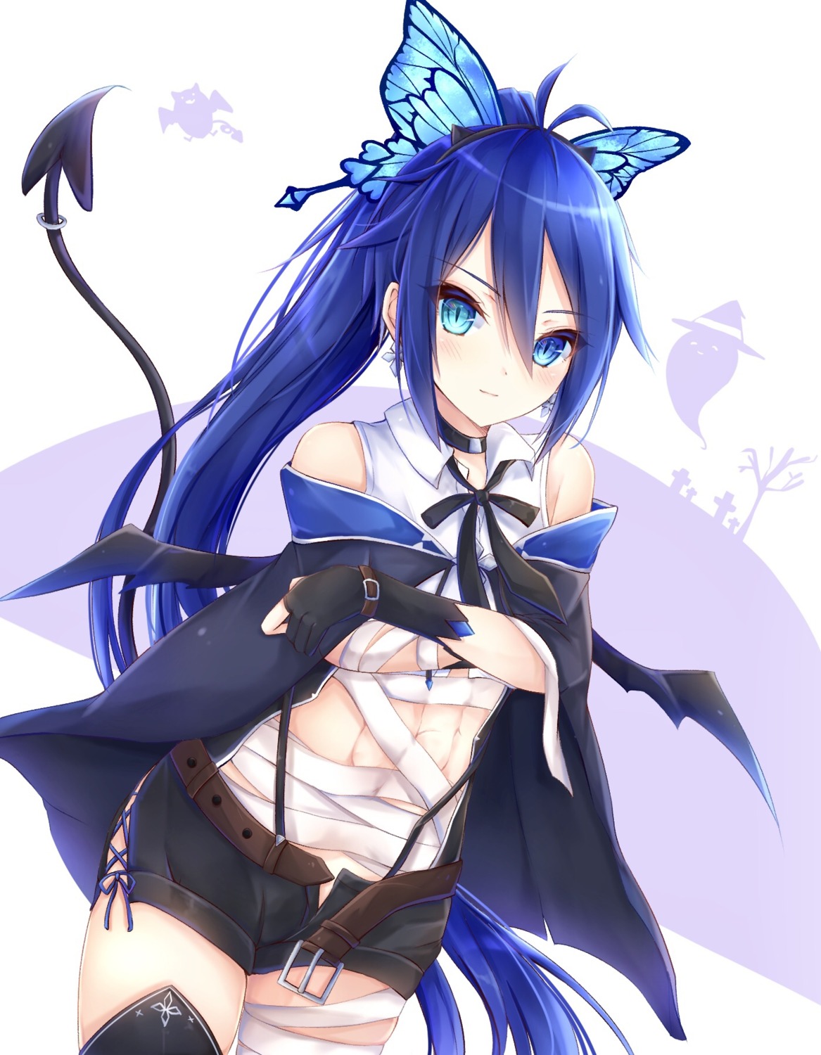 bandages, devil, kiri_serea, tail, trap, wings