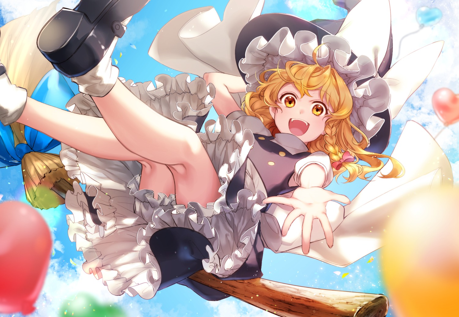 bloomers, dress, jill_07km, kirisame_marisa, skirt_lift, touhou, witch