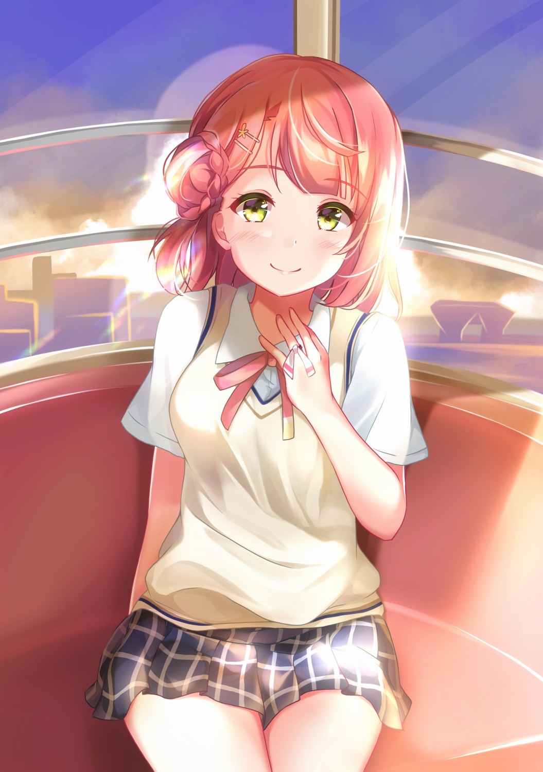 depe, love_live!_(series), love_live!_nijigasaki_gakuen_school_idol_doukoukai, seifuku, sweater, uehara_ayumu