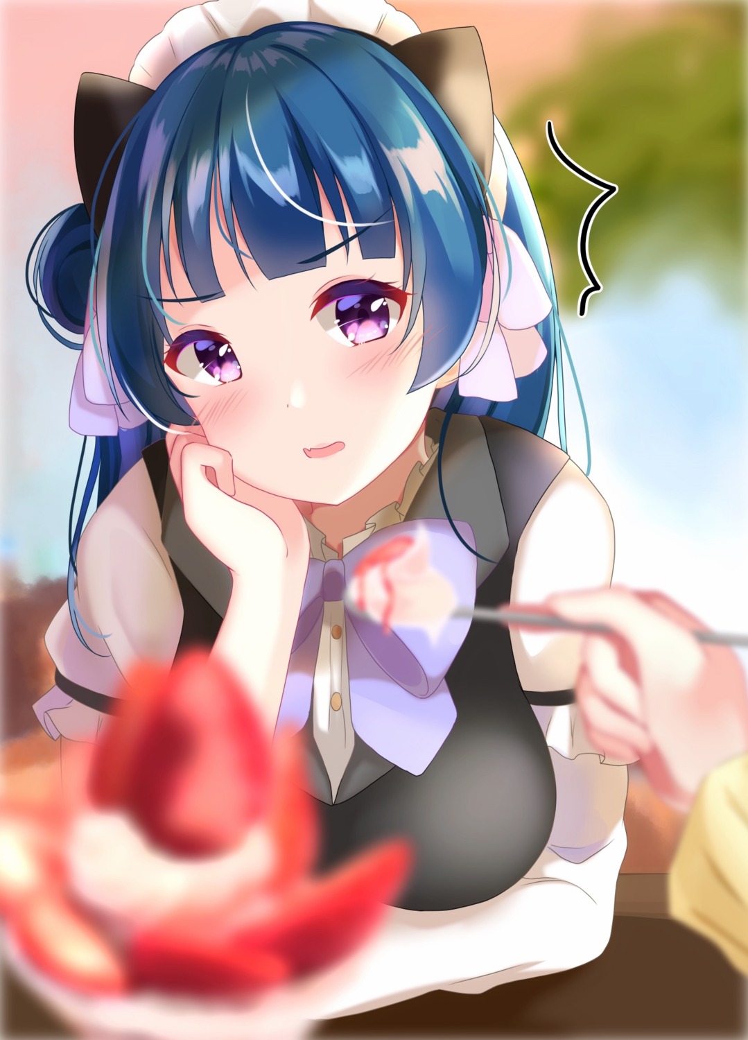 animal_ears, depe, love_live!_(series), love_live!_sunshine!!, maid, nekomimi, tsushima_yoshiko