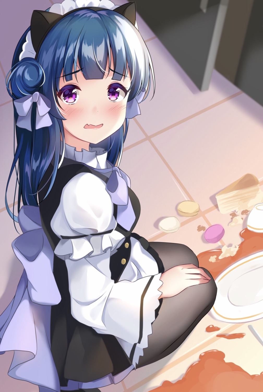 animal_ears, depe, love_live!_(series), love_live!_sunshine!!, maid, nekomimi, tsushima_yoshiko