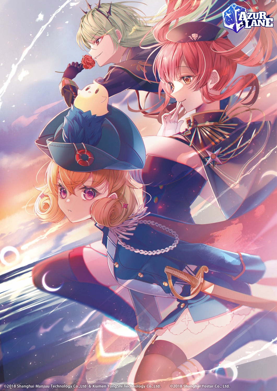 azur_lane, carabiniere_(azur_lane), chano_hinano, littorio_(azur_lane), manjuu_(azur_lane), stockings, sword, thighhighs