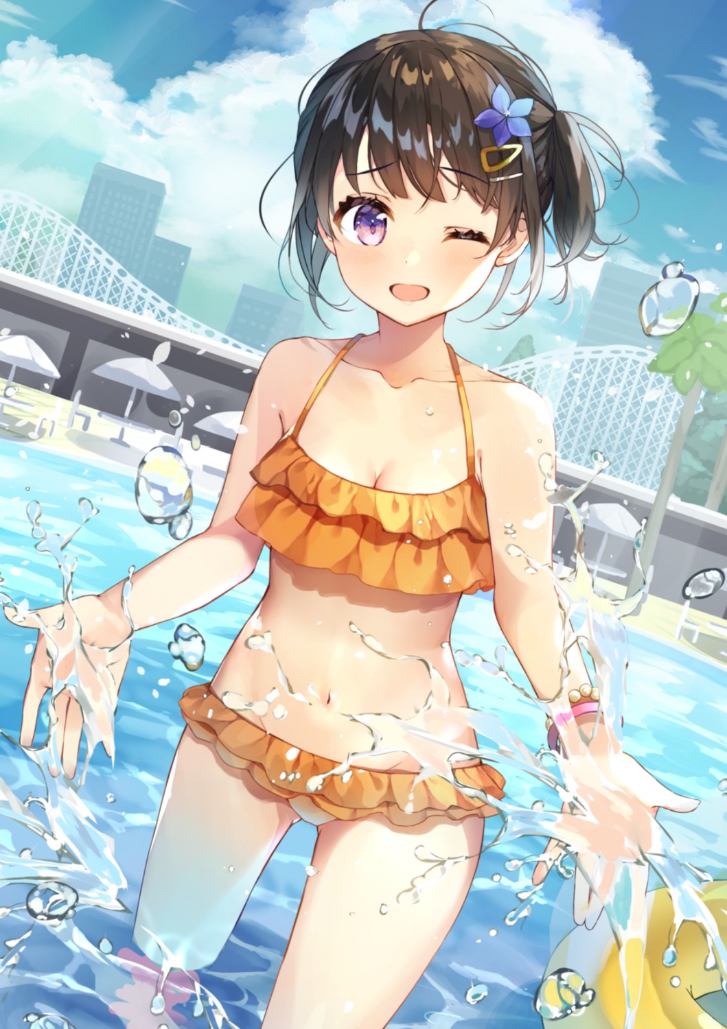 bikini, cleavage, mafuyu_shima, swimsuits, wet