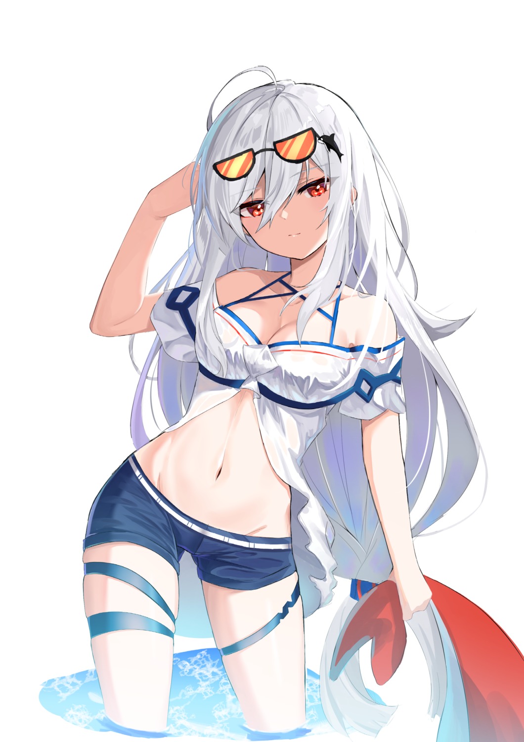 arknights, garter, kuki_panda_(wkdwnsgk13), megane, skadi_(arknights), wet