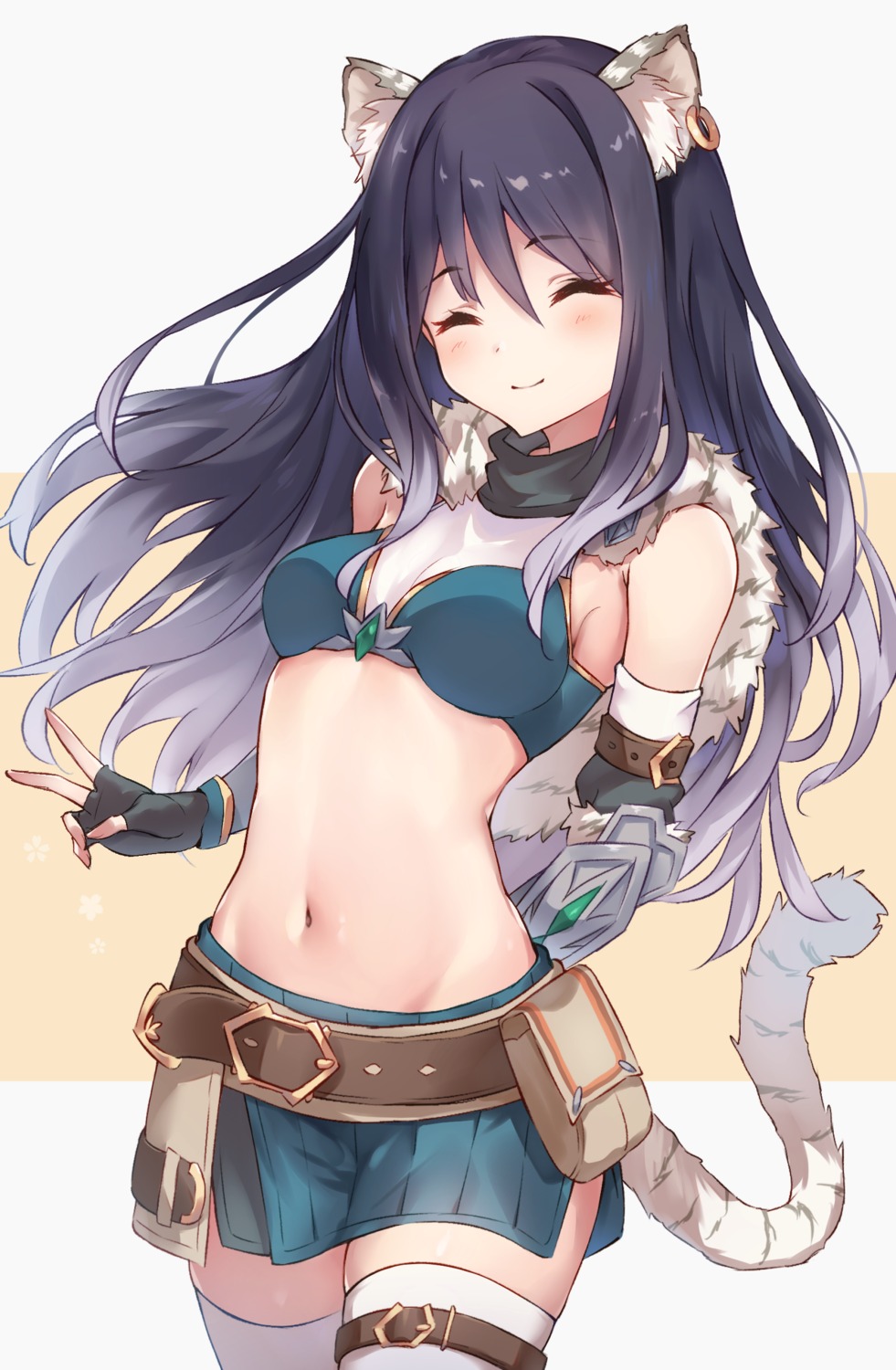 animal_ears, armor, bikini_armor, cleavage, diieru, garter, kashiwazaki_shiori, princess_connect!
