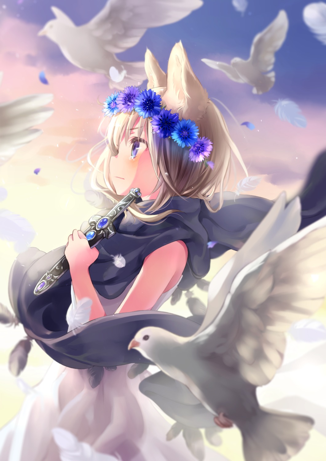 animal_ears, dress, kuga_tsukasa