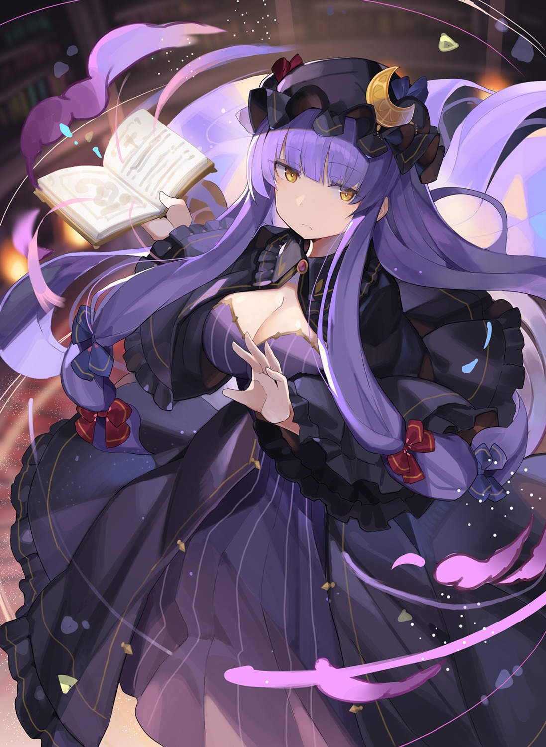 dress, patchouli_knowledge, rin_falcon, touhou