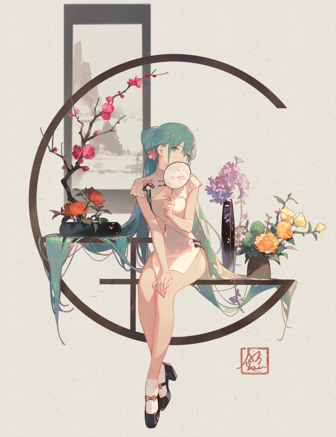 ask_(askzy), chinadress, hatsune_miku, heels, shaohua_hatsune_miku, vocaloid