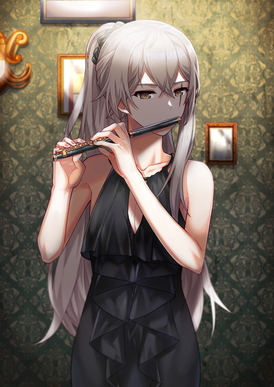cleavage, dress, girls_frontline, han_a_o3o, no_bra, ump45_(girls_frontline)