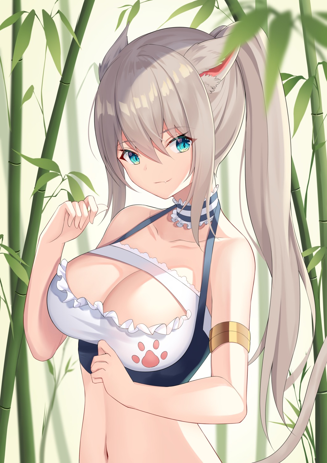 angel_no_shousou, animal_ears, bikini_top, cleavage, swimsuits, tail