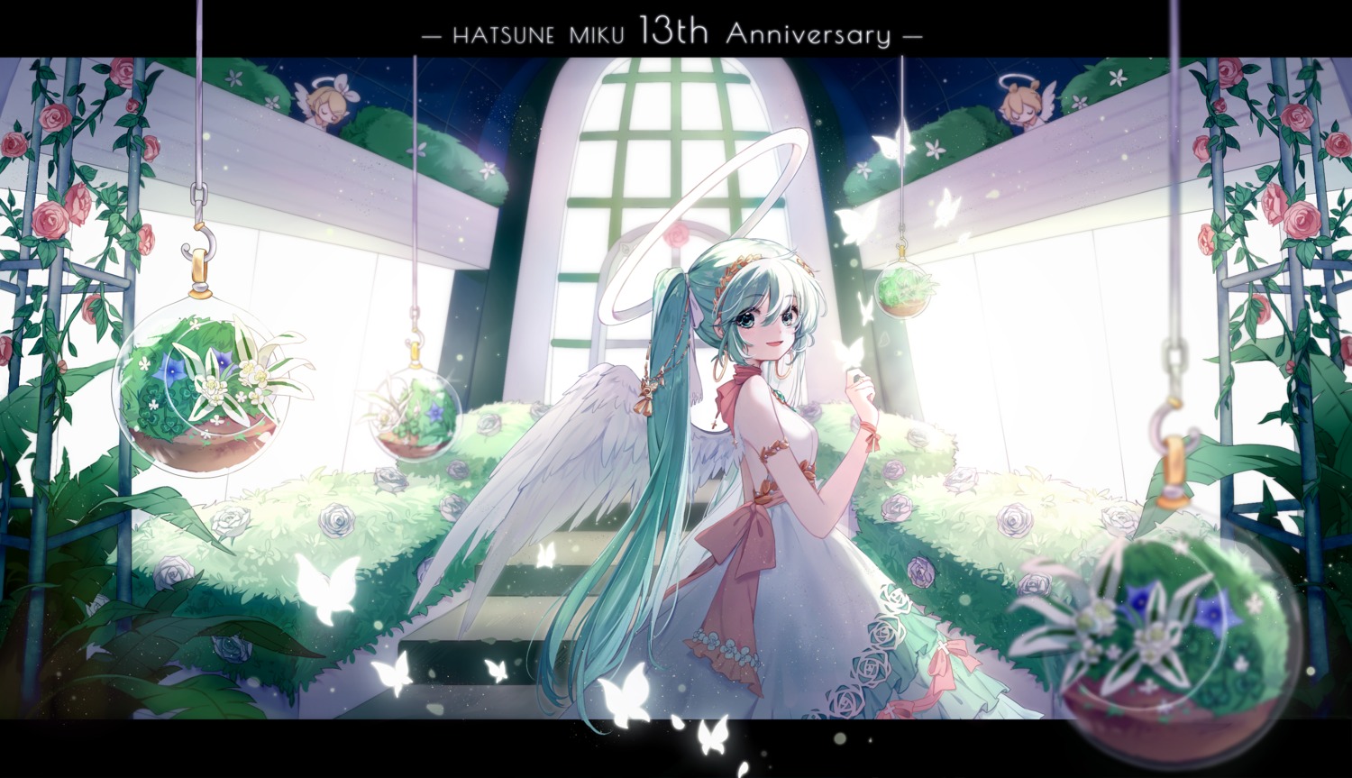 angel, dress, hatsune_miku, nishina_hima, vocaloid, wings