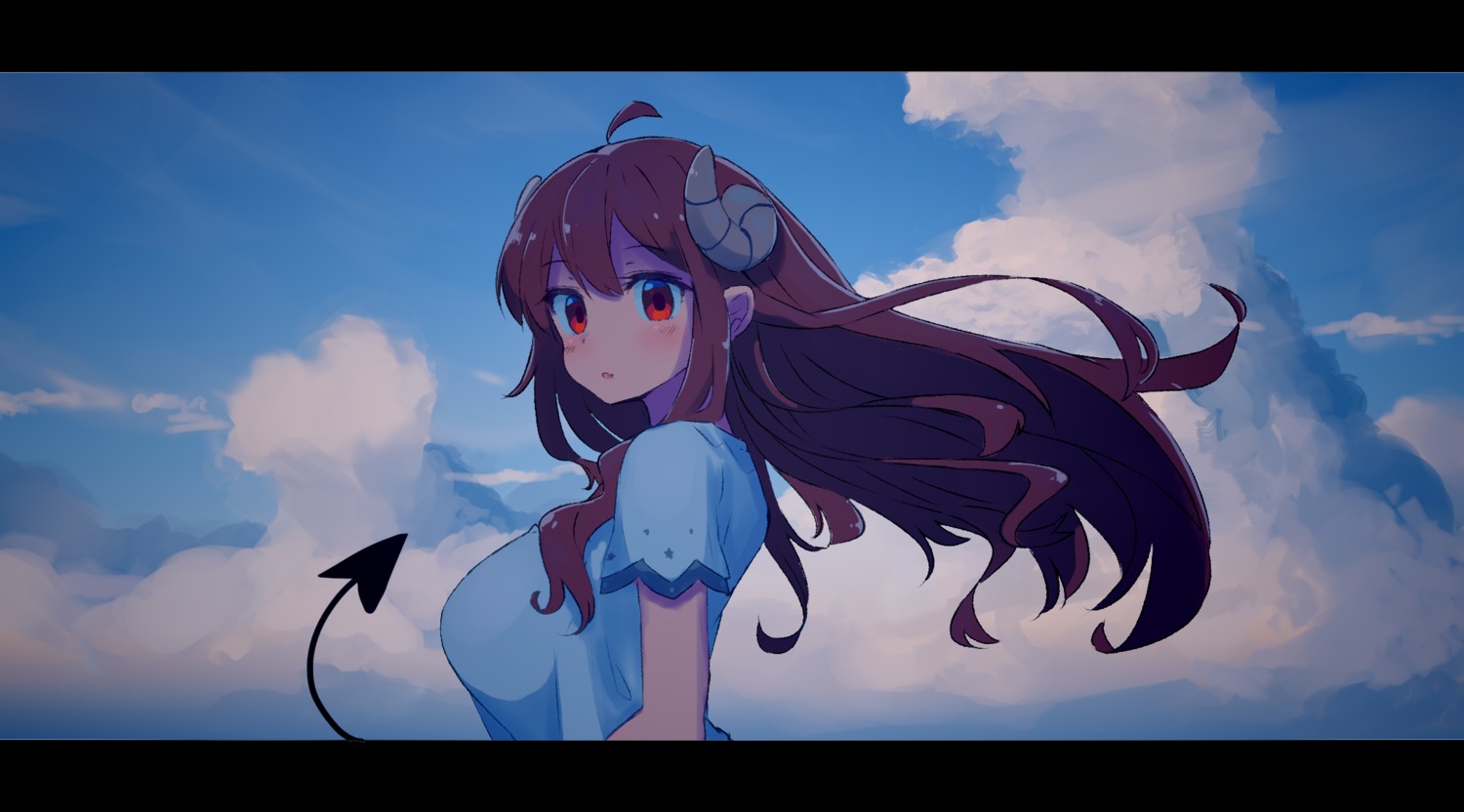 horns, machikado_mazoku, nitro_(mugityaoisii), tail, yoshida_yuuko_(machikado_mazoku)