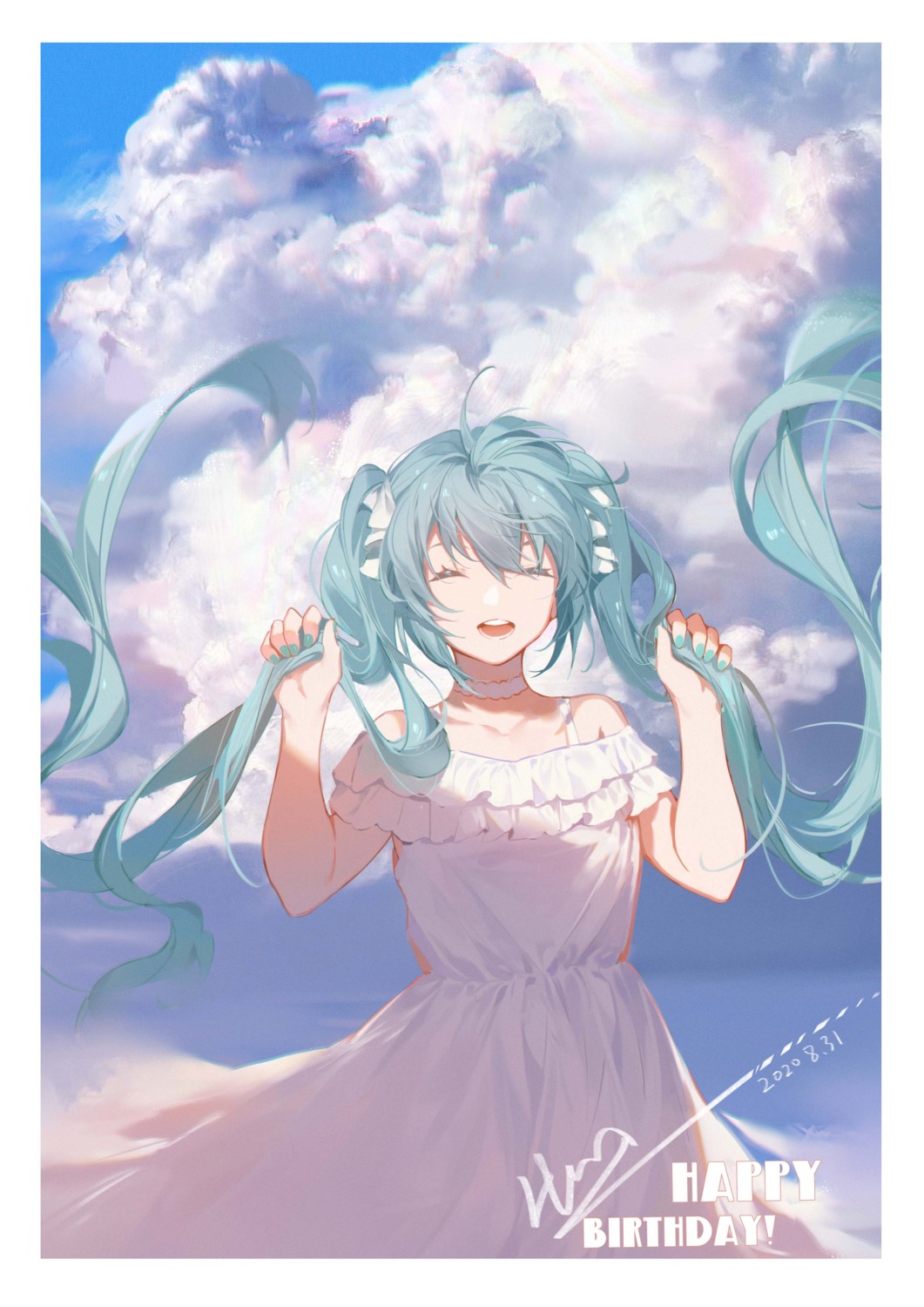 dress, hatsune_miku, koi_han, summer_dress, vocaloid