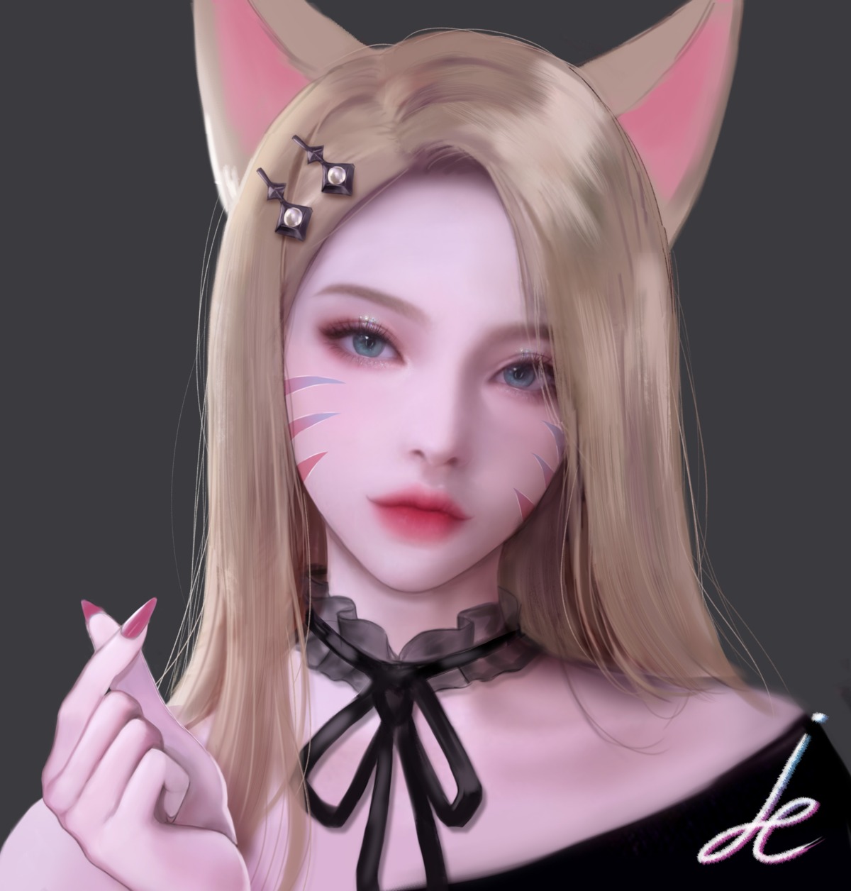 ahri, animal_ears, league_of_legends, pinker