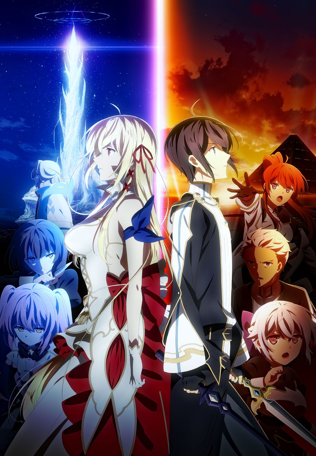aliceliese_lou_nebulis_ix, dress, iska, jhin_syulargun, kimi_to_boku_no_saigo_no_senjou_arui_wa_sekai_ga_hajimaru_seisen, mirabea_lou_nebulis_viii, mismis_klass, nene_alkastone