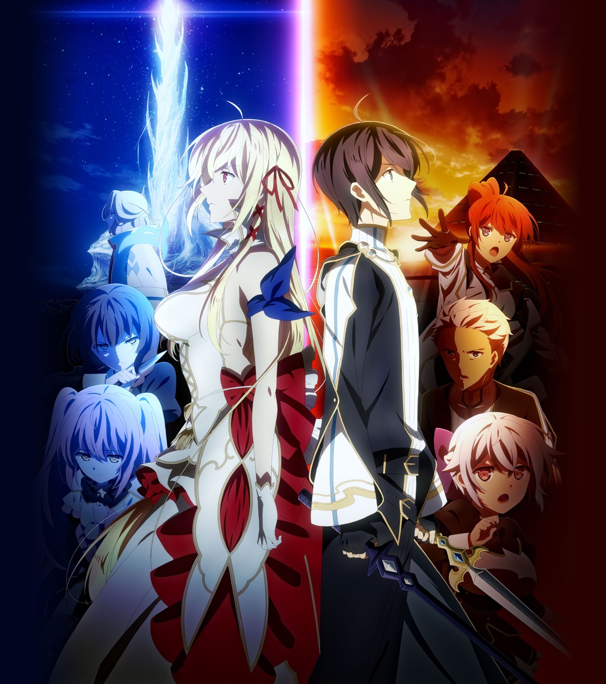 aliceliese_lou_nebulis_ix, dress, iska, jhin_syulargun, kimi_to_boku_no_saigo_no_senjou_arui_wa_sekai_ga_hajimaru_seisen, mirabea_lou_nebulis_viii, mismis_klass, nene_alkastone, rin_vispose, satou_kaori, sisbell_lou_nebulis_ix, sword, weapon