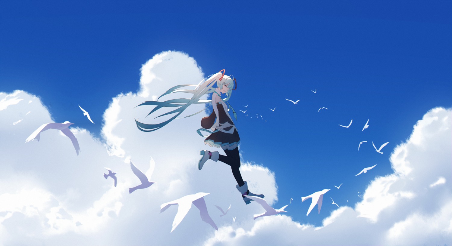 hatsune_miku, heels, laluna, thighhighs, vocaloid