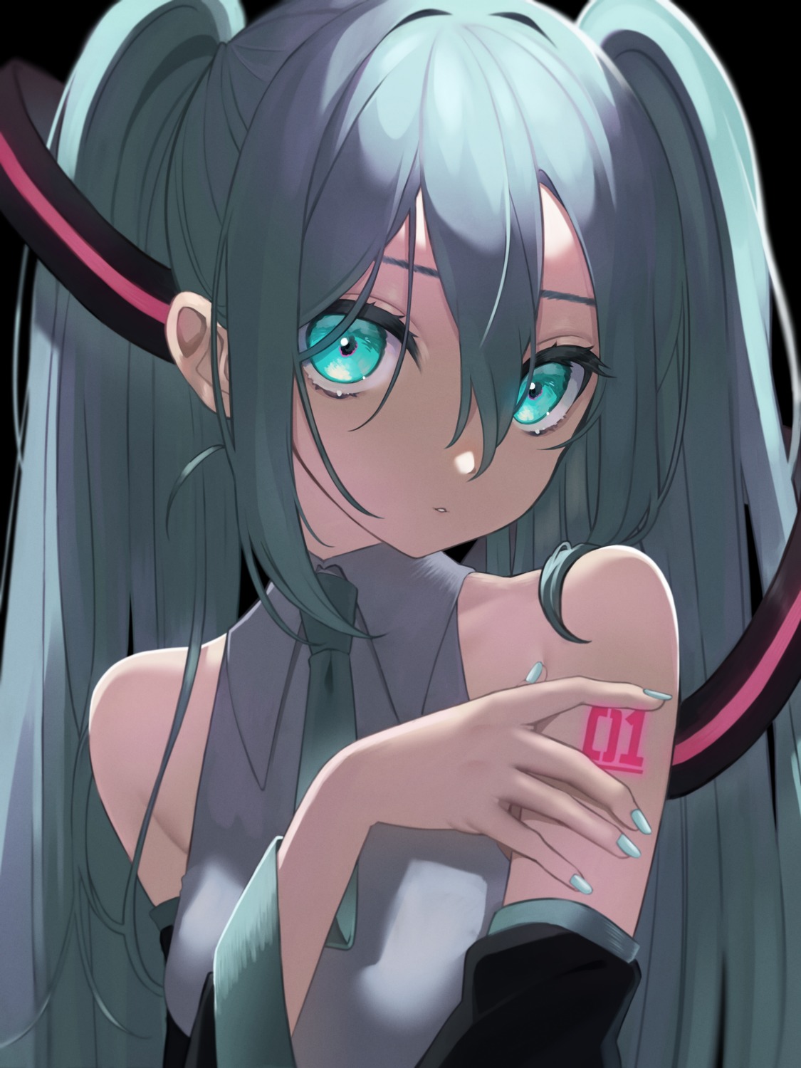 hatsune_miku, tattoo, uu3cm, vocaloid