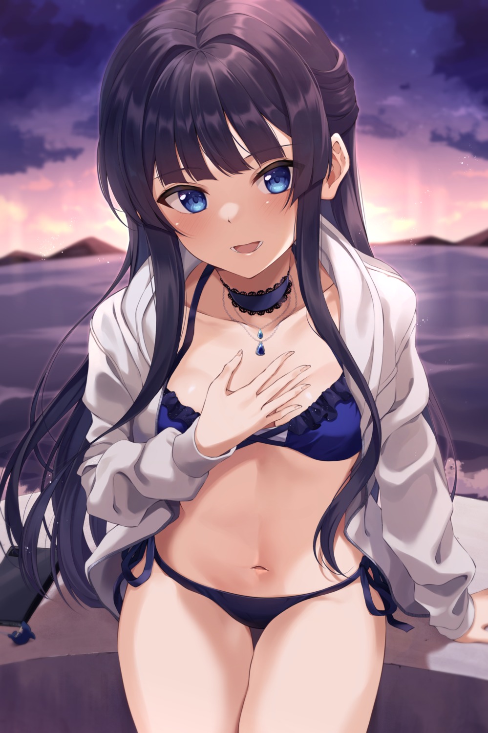 bikini, kuroto_yuu, mogami_shizuka, open_shirt, swimsuits, the_idolm@ster, the_idolm@ster_million_live!