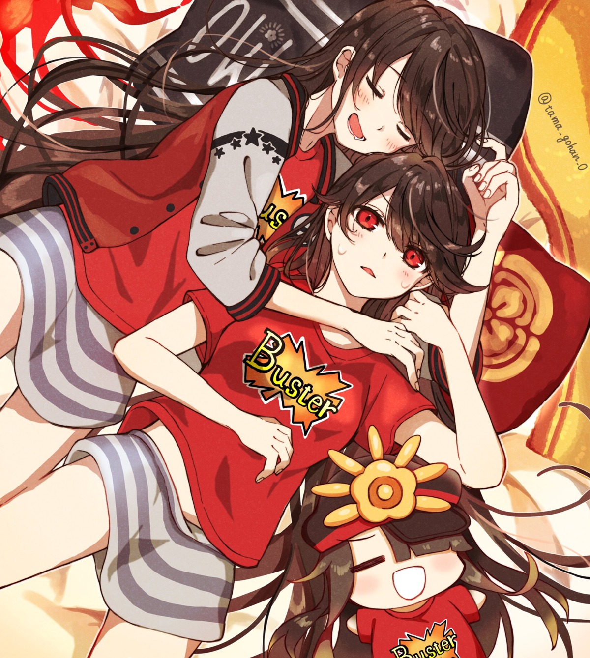 chibi, fate/grand_order, oda_nobunaga_(fate), yui_(pixiv29621044), yuri