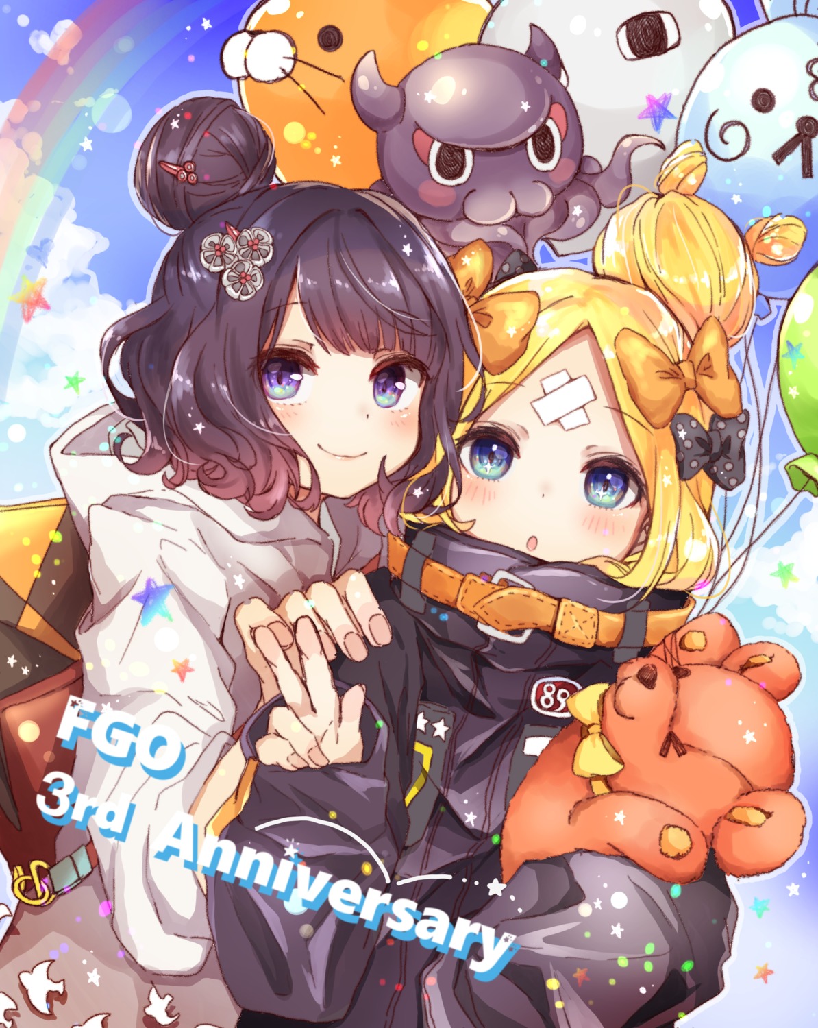 abigail_williams_(fate), bandaid, fate/grand_order, katsushika_hokusai_(fate), yui_(pixiv29621044)