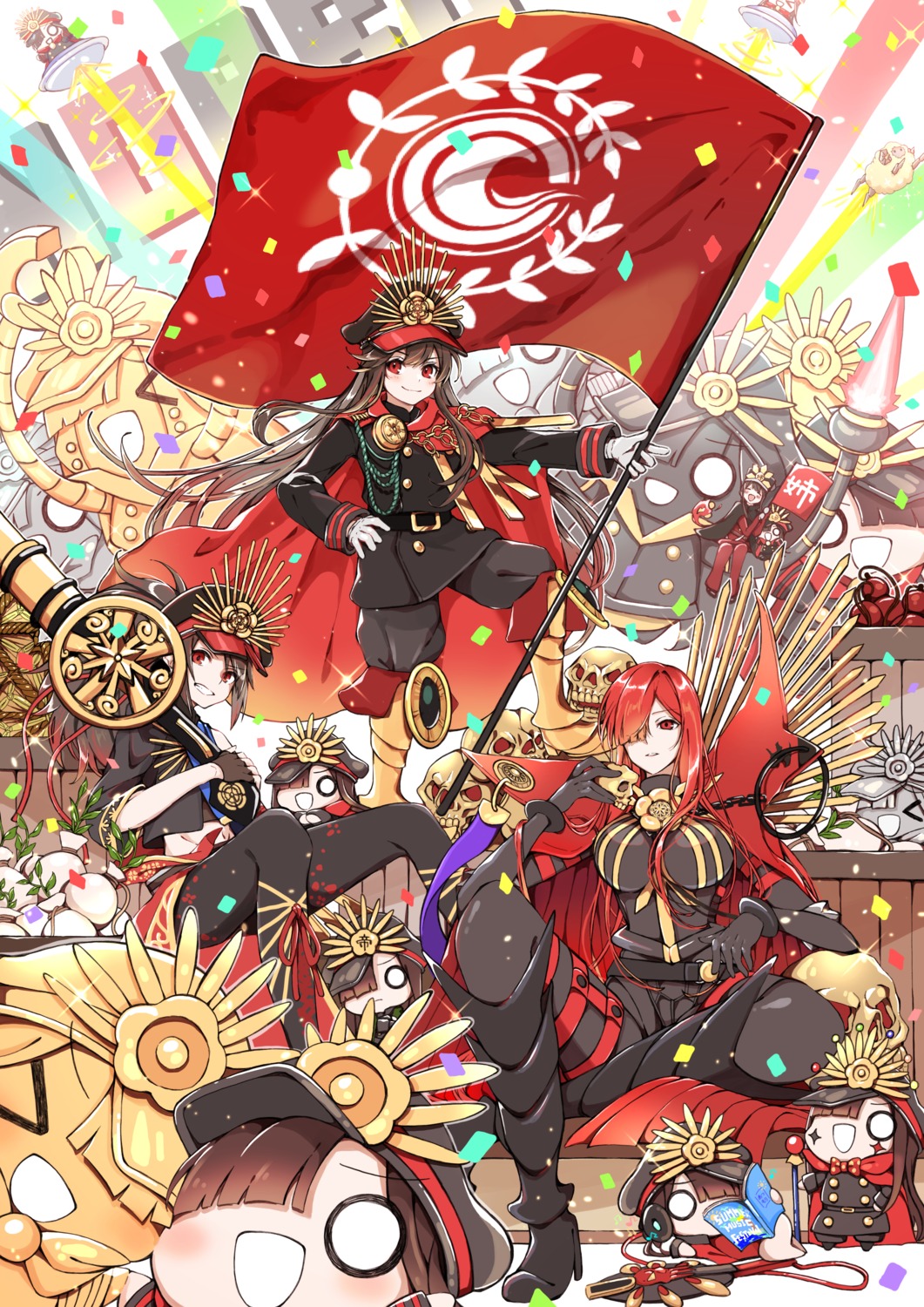armor, chibi, fate/grand_order, heels, oda_nobunaga_(fate), uniform, yui_(pixiv29621044)