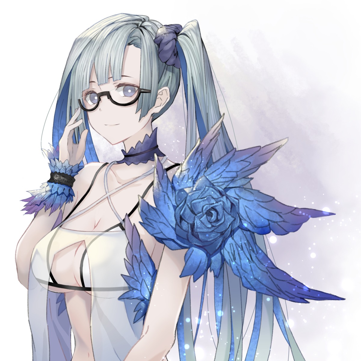 bao_lan, bikini_top, brynhild_(fate), fate/grand_order, megane, see_through, swimsuits