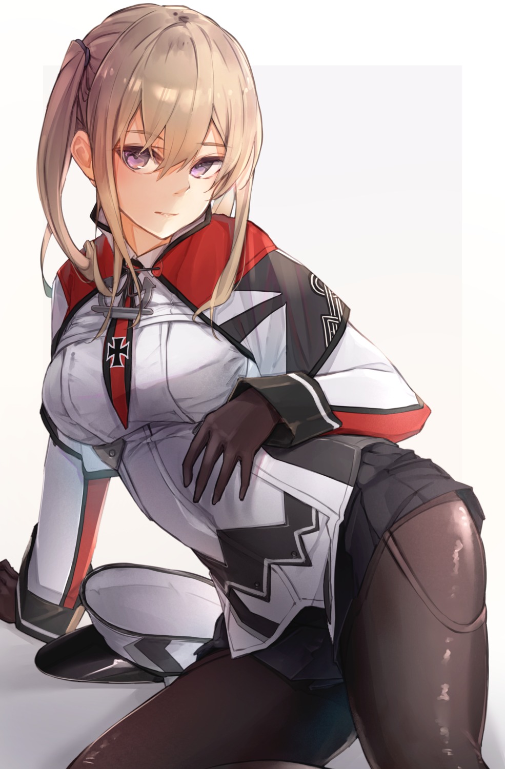 graf_zeppelin_(kancolle), kantai_collection, kumanoko, pantyhose, skirt_lift, uniform