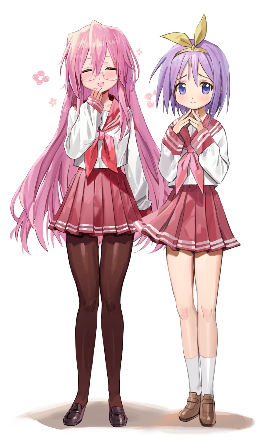 freng, hiiragi_tsukasa, lucky_star, megane, pantyhose, seifuku, takara_miyuki