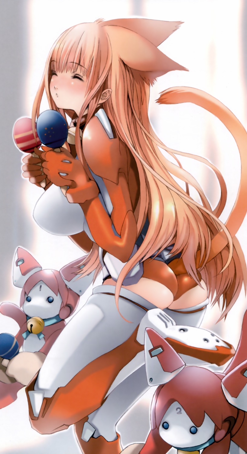animal_ears, asobi_ni_iku_yo!, ass, bodysuit, eris, houden_eizou, nekomimi, tail