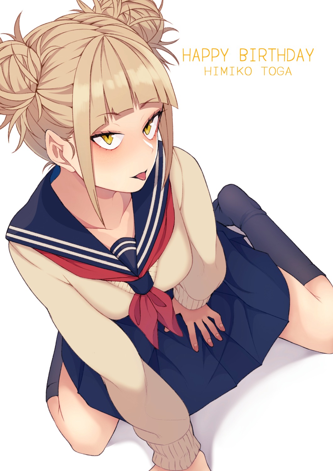 boku_no_hero_academia, kobaji, seifuku, sweater, toga_himiko