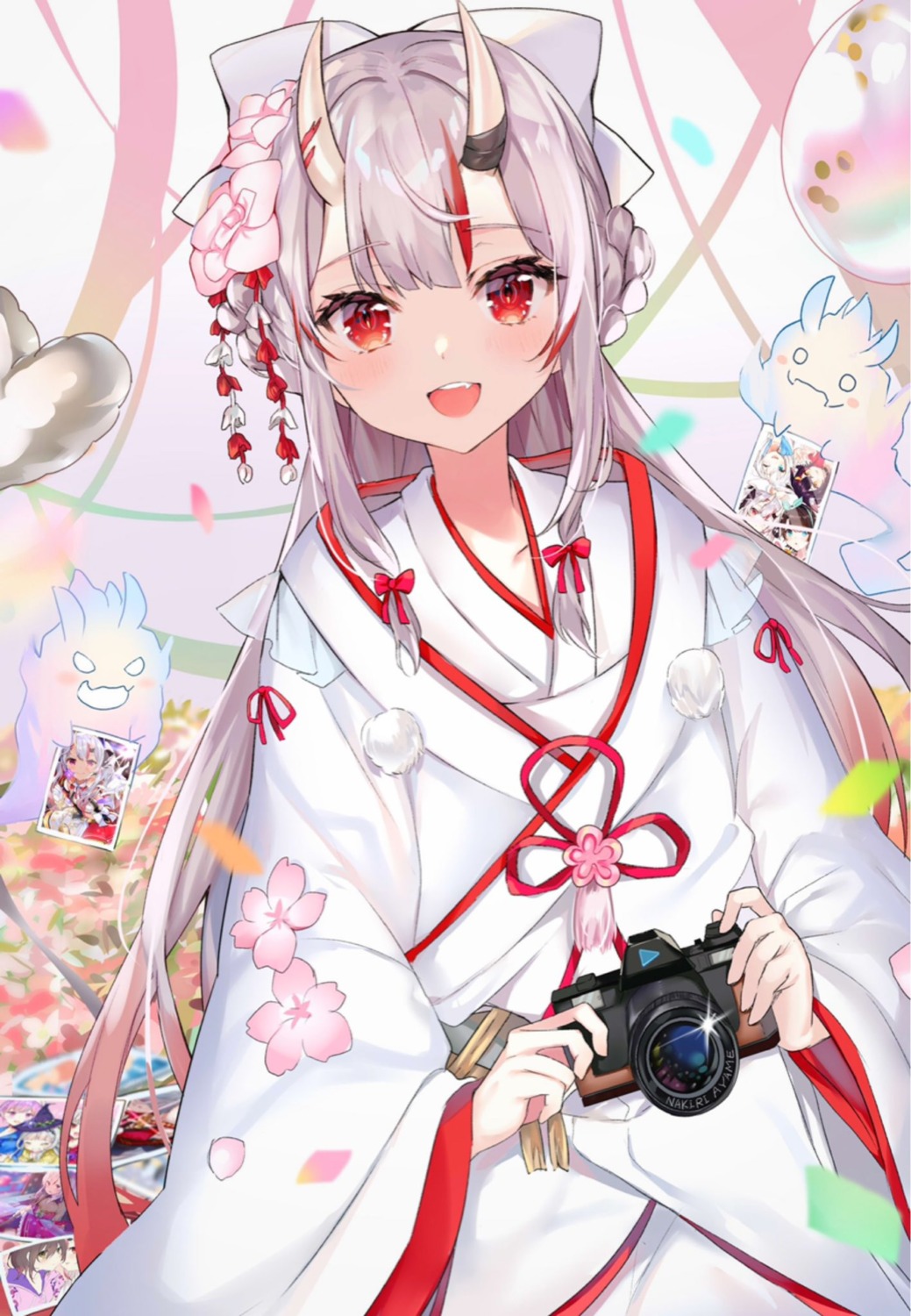 hololive, horns, japanese_clothes, nakiri_ayame, nanakagura